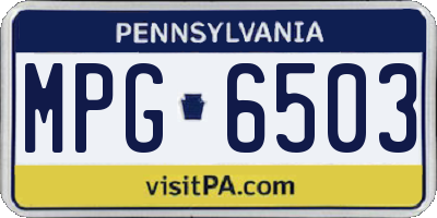PA license plate MPG6503