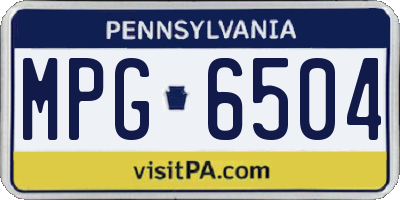 PA license plate MPG6504