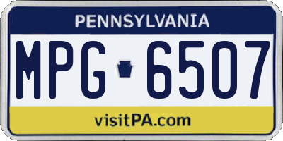 PA license plate MPG6507