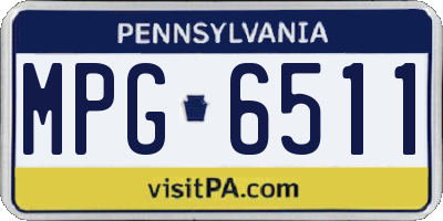 PA license plate MPG6511