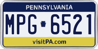 PA license plate MPG6521