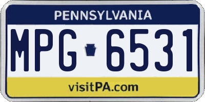 PA license plate MPG6531