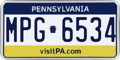 PA license plate MPG6534
