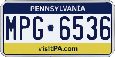 PA license plate MPG6536