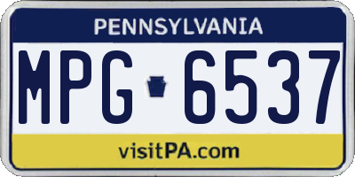 PA license plate MPG6537