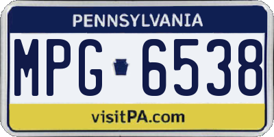 PA license plate MPG6538