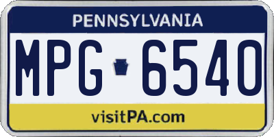 PA license plate MPG6540