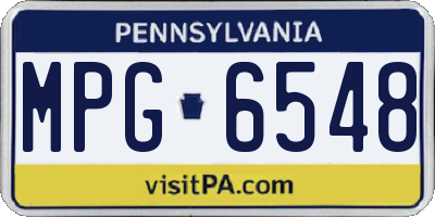 PA license plate MPG6548
