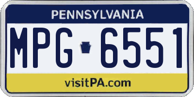 PA license plate MPG6551