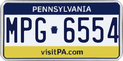 PA license plate MPG6554