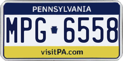 PA license plate MPG6558