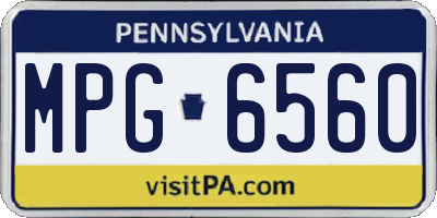 PA license plate MPG6560