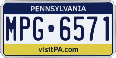 PA license plate MPG6571