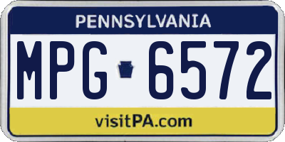 PA license plate MPG6572
