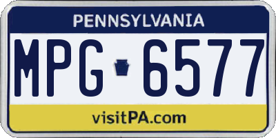 PA license plate MPG6577
