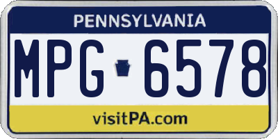 PA license plate MPG6578