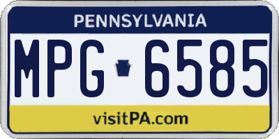PA license plate MPG6585