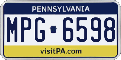 PA license plate MPG6598