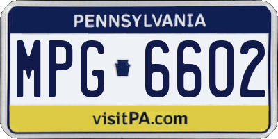 PA license plate MPG6602