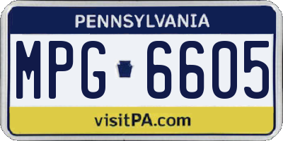 PA license plate MPG6605