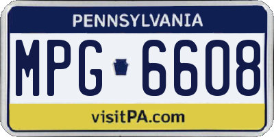 PA license plate MPG6608