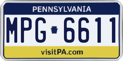 PA license plate MPG6611