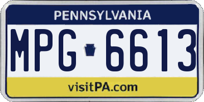 PA license plate MPG6613