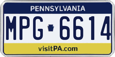 PA license plate MPG6614