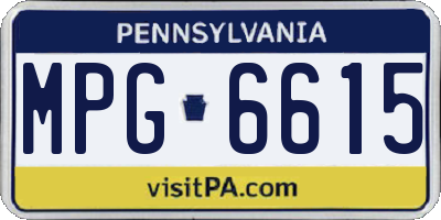PA license plate MPG6615