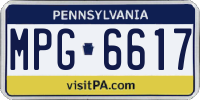 PA license plate MPG6617