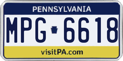 PA license plate MPG6618