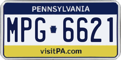 PA license plate MPG6621