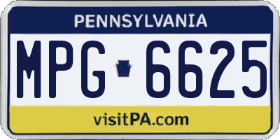 PA license plate MPG6625
