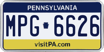 PA license plate MPG6626