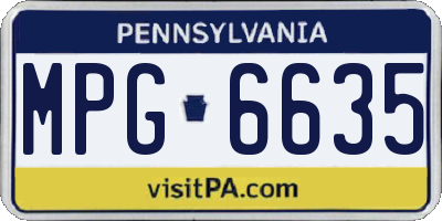 PA license plate MPG6635