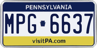 PA license plate MPG6637