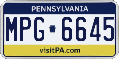 PA license plate MPG6645