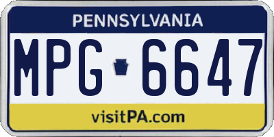 PA license plate MPG6647