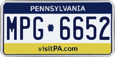 PA license plate MPG6652