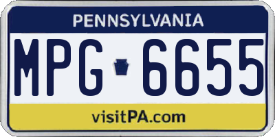PA license plate MPG6655
