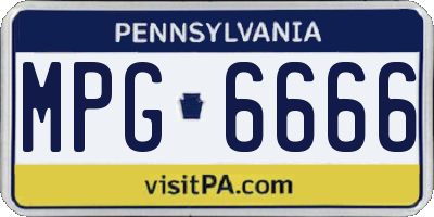 PA license plate MPG6666