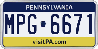 PA license plate MPG6671