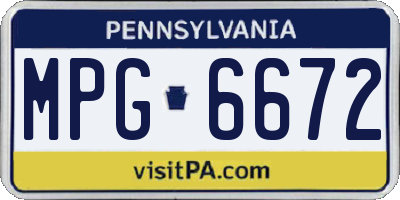 PA license plate MPG6672