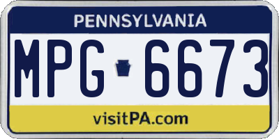 PA license plate MPG6673