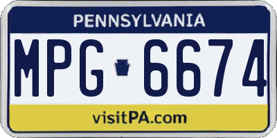 PA license plate MPG6674