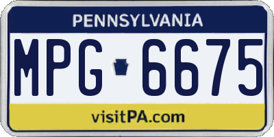 PA license plate MPG6675