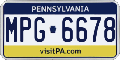 PA license plate MPG6678