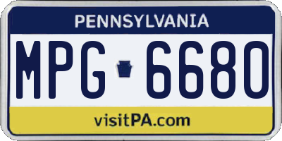 PA license plate MPG6680