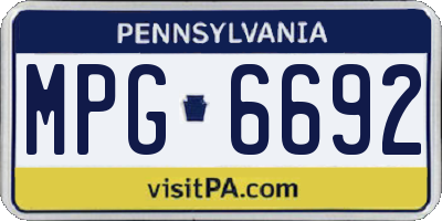 PA license plate MPG6692