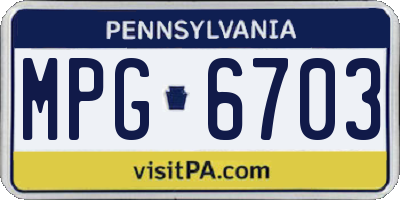 PA license plate MPG6703
